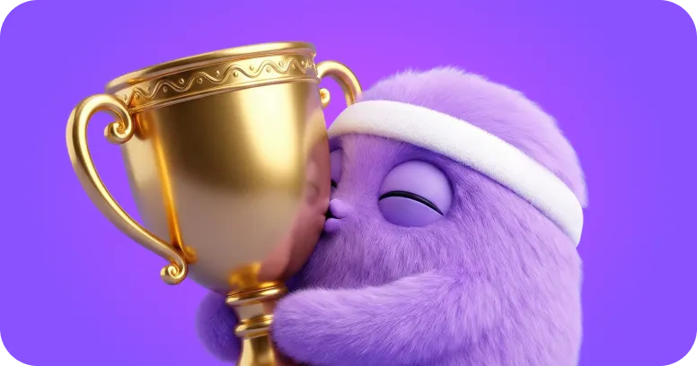 Blinky character illustration showing the friendly consistency companion for Simple app streaks feature