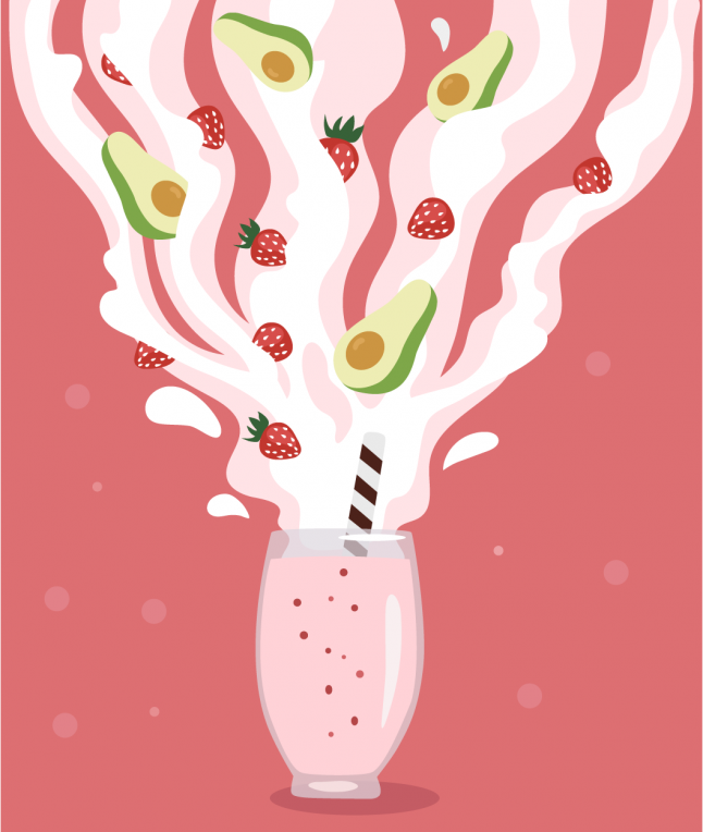 strawberry avocado smoothie